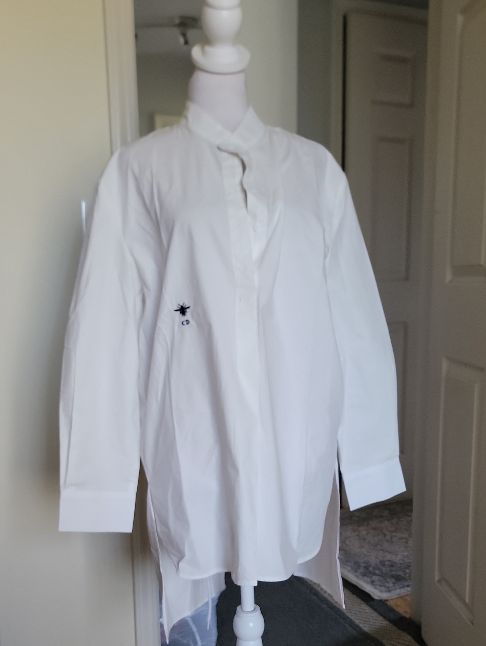 be inspired White Long Sleeve Split Hem Tunic Shirt